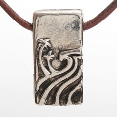 Surfer Necklace Pewter Pendant The Great Wave Design By Zulasurfing