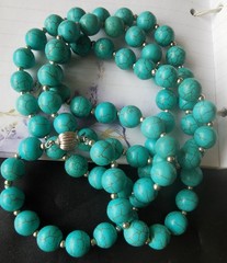 10mm Round howlite turquoise Necklace Gemstone Beaded 18″ 24″ 36″ 48″ Lariat