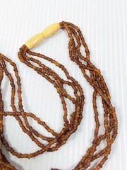Artisan Brown Glass Bead Multi Strand Wood bead Long Necklace 60 inches
