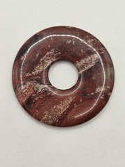 Two Stone Donut Pendants Snowflake Obsidian and Jasper