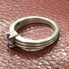 Ring, Purple Cubic Zirconia Ring, NEW, size 7.5, Handmade, CZ, Artisan