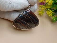 Handmade Iron Tiger Eye Pendant 925 Sterling Silver Jewelry for Men & Women