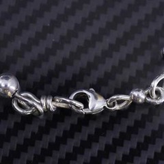 6.75”, vintage Cross Chain Bracelet in Sterling 925 Silver with turquoise beads