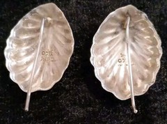 Shell design Taxco Earrings 925 Mexico Pierced Vintage Read Description