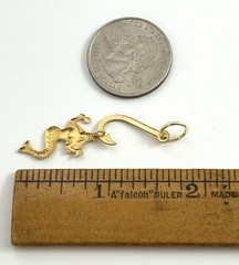 Mermaid Fish Hook Charm Nautical Beach Ocean Necklace Pendant Fishhook Brass