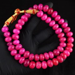 21 Inches Most Brilliant 600.Cts Pink Ruby Beaded Necklace Jewelery RK 43 E685