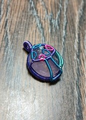 Rare 1 of 1 Wire Wrapped 23.9 Ct. Ametrine Mushroom Pendant With Moon~Hand Made