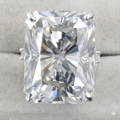 HUGE 16.10 Ct Certified White Diamond Cocktail Ring-FREE Diamond Studs