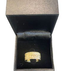 Ani L’dodi Hebrew Wedding Ring In 14K Yellow Gold Vintage Style Embossed Jewelry