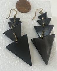 Ashley Pittman Earrings AP Dangle Pierced Drop Not Signed Vintage Estate As Is