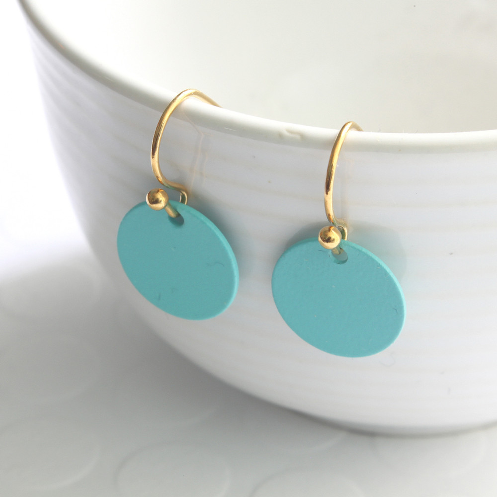 Turquoise Plated Dot Earrings