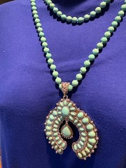 60 inch turquoise tone in howlite necklace