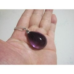 Silver Amethyst Teardrop Pendant Japan 3.7cm (1.5in)