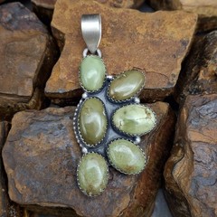 Royston Turquoise Sterling Silver Cluster Pendant Southwestern Native Style