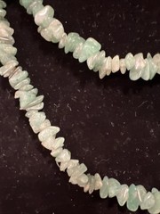 VTG Tumbled Single Strand Green Aventurine Gemstone Chip Nugget 31” Necklace