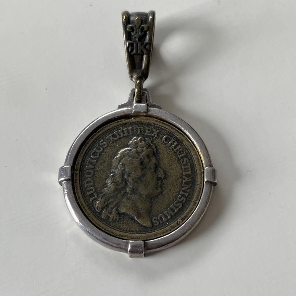 French Kande Louis XIV Coin Medallion Pendant Only