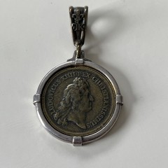 French Kande Louis XIV Coin Medallion Pendant Only