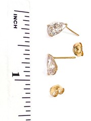 3ctw Pear shaped Diamond Jewelry 18k Yellow Gold Diamond Necklace Earrings