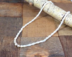 White shell necklace with small fresh water pearls and gold beads. New