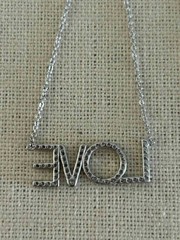Origami Owl 15.5″-18.5″ Silver Crystal «LOVE» with attached Chain «New»