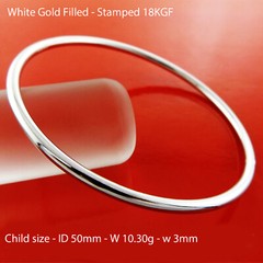 Bangles Real 18k White Gold Filled Solid Girls Ladies Statement Cuff Bracelets