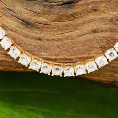 14k Yellow Gold Cubic Zirconia/CZ Gemstone Tennis Bracelet 7″