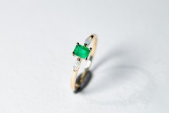 Starry Night Mexican Fire Opal Diamond Engagement Ring 18K Yellow Gold