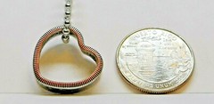 Heart shaped Pendant made from PUERTO RICO US coin ring with 24 in chain