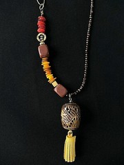 Handmade in Greece Copper color bead necklace Pendant Tassel Mothers Day Gift