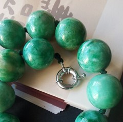 Large 16mm/18mm/20mm green jade stone Beads Necklace,bracelet,man woman jewelry