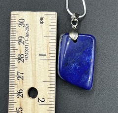 [7] High Grade Genuine Lapis Lazuli Stone Freeform Pendant Necklace CHOOSE CHAIN