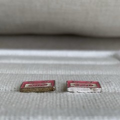 Vintage Pink Cassette Tape Stud Earrings 1980’s Costume
