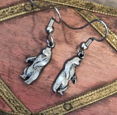 Genuine Pewter Nickel-Free Petite Bear Dangle Earrings