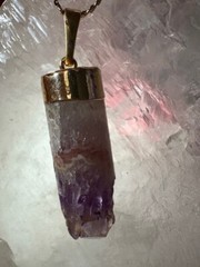 Amethyst core cut Healing Natural Magic CRYSTAL w/ 925 Cap by JKL 966