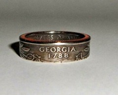 «Sealed» GEORGIA US STATE QUARTER handcrafted coin ring or pendant size 4-14