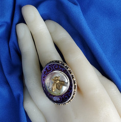ORIGINAL MARS and Valentine Vintage Bumble Bee STERLING SILVER 925 RING Size 8.2