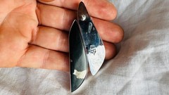 Apache Gold Silver Post Earrings. Rare Pyrite. Sterling. One-of-a-Kind. 3019