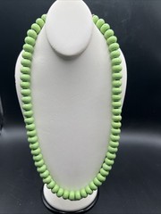 Beaded Necklace Dyed Apple Green Magnesite Rondelle Beads 925 Southwestern