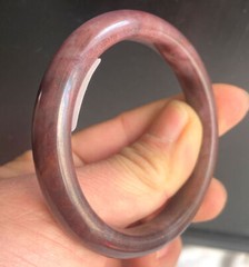 Certified 55mm Natural Grade A Purple Golden thread Jade jadeite Bangle