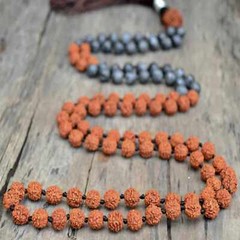 8mm black Labradorite brown Sandalwood 108 knot necklace Yoga Energy men mala