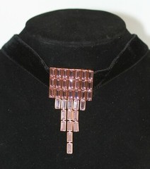 Swarovski Necklace Fluid Velvet Choker, Purple, Rose Gold Plated 43 cm New 449€