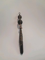 SMOKEY QUARTZ Beads & Point Crystal PENDANT Wand Ornament Reiki