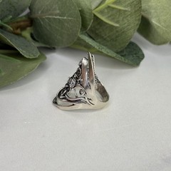 Vintage Zuman Israel Sterling Silver CZ Artisan Design Ring Size 8