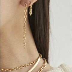 KBH Jewels Mini Chain Link Loop Earrings in Yellow Gold