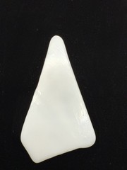 Handmade Fused Glass Pendant Iridescent Black Gray White Modern Art Jewelry