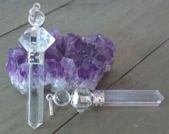 HERKIMER DIAMOND PENDANT With CRYSTAL QUARTZ Point and Silver CHAIN