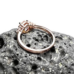Lab Made Morganite Ring 14k Rose Gold Vermeil , Beryl , Gift Of Love