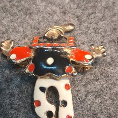 Lot of 3 Multicolor Brooches & Pins – Fish, Clown, Doll, Mixed Materials