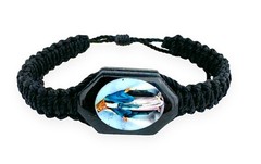Our Lady of Grace Virgin Mary Corded Women Men Adjustable Black Bracelet Unisex