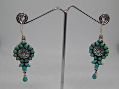 Natural Turquoise Flower Earring 25 Sterling Silver Wedding Earring gift item